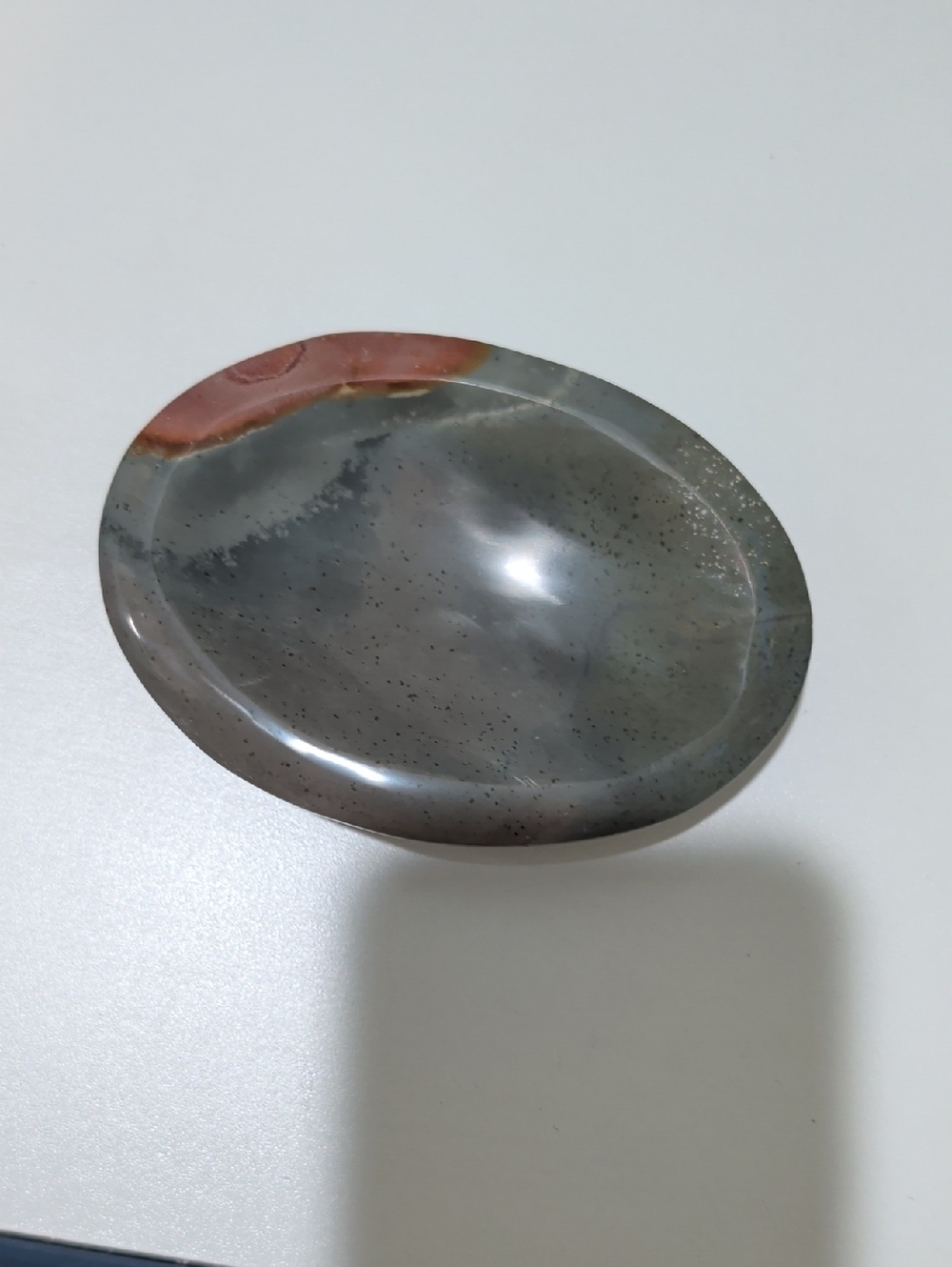 Polished Jasper Trinket Dish in Green
